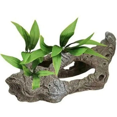 Exotic Environments Rock Tunnels with Silk Style Plants Aquarium Ornament Blue Ribbon Pet