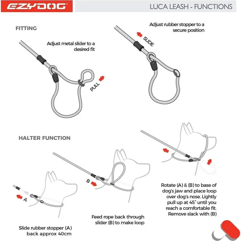 EzyDog Luca All - in - One Slip Collar Climbing Rope Dog Leash Combo - Talis Us