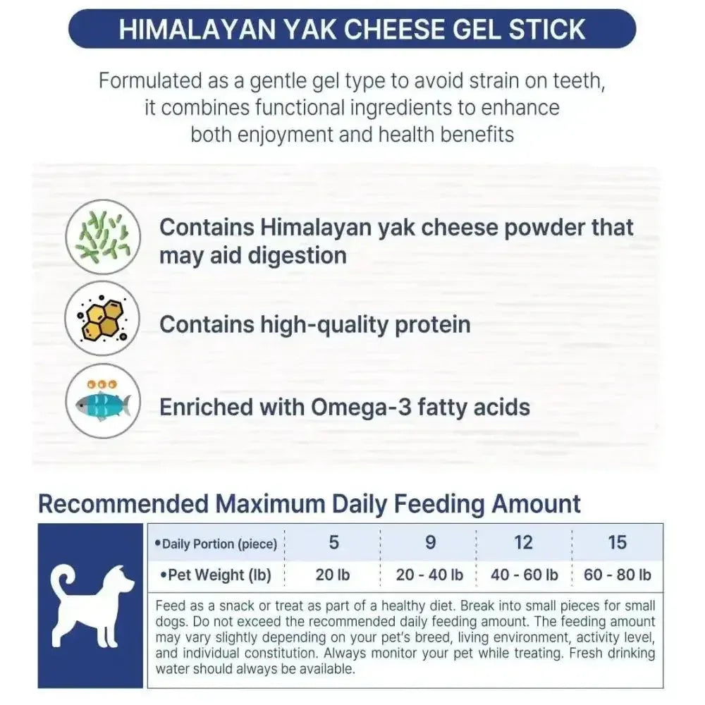 Fabrechew 2 in1 Gel Stick Mongolian Yogurt / Himalayan Yak Dental Care Treats for Dogs - Talis Us