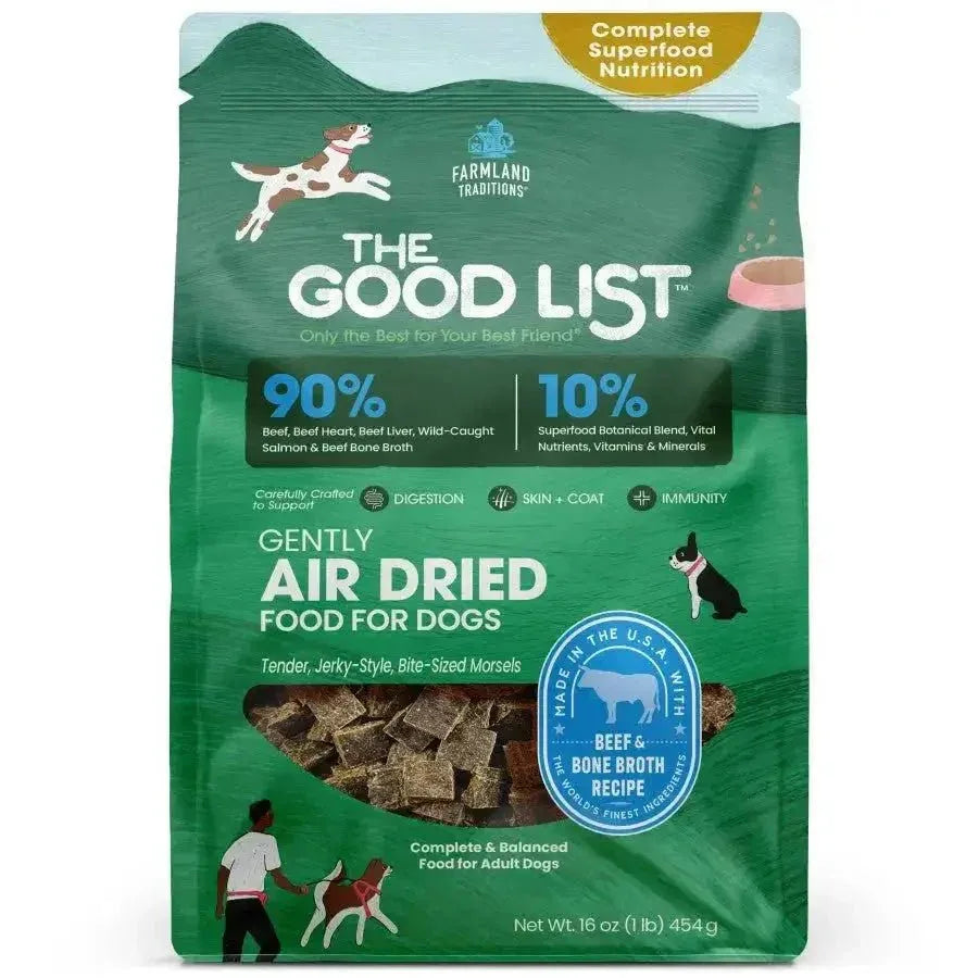 Farmland Traditions The Good List Gently Air Dried Beef & Bone Broth Dog Food - Talis Us