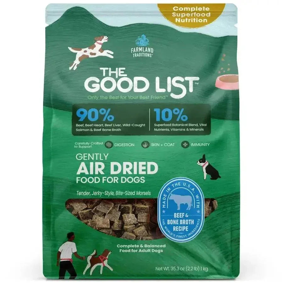 Farmland Traditions The Good List Gently Air Dried Beef & Bone Broth Dog Food - Talis Us