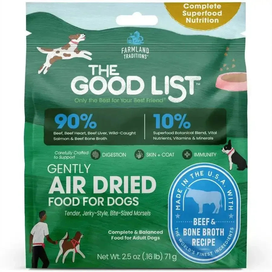 Farmland Traditions The Good List Gently Air Dried Beef & Bone Broth Dog Food - Talis Us