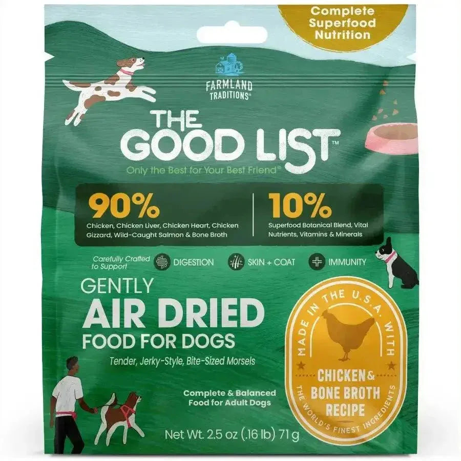 Farmland Traditions The Good List Gently Air Dried Chicken & Bone Broth Dog Food - Talis Us