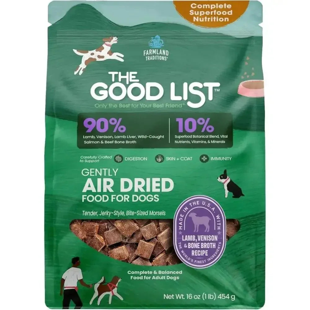 Farmland Traditions The Good List Gently Air Dried Lamb, Venison & Bone Broth Dog Food - Talis Us