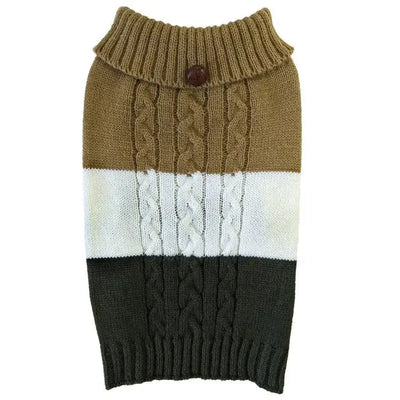 Fashion Pet Color Block Cable Dog Sweater - Talis Us