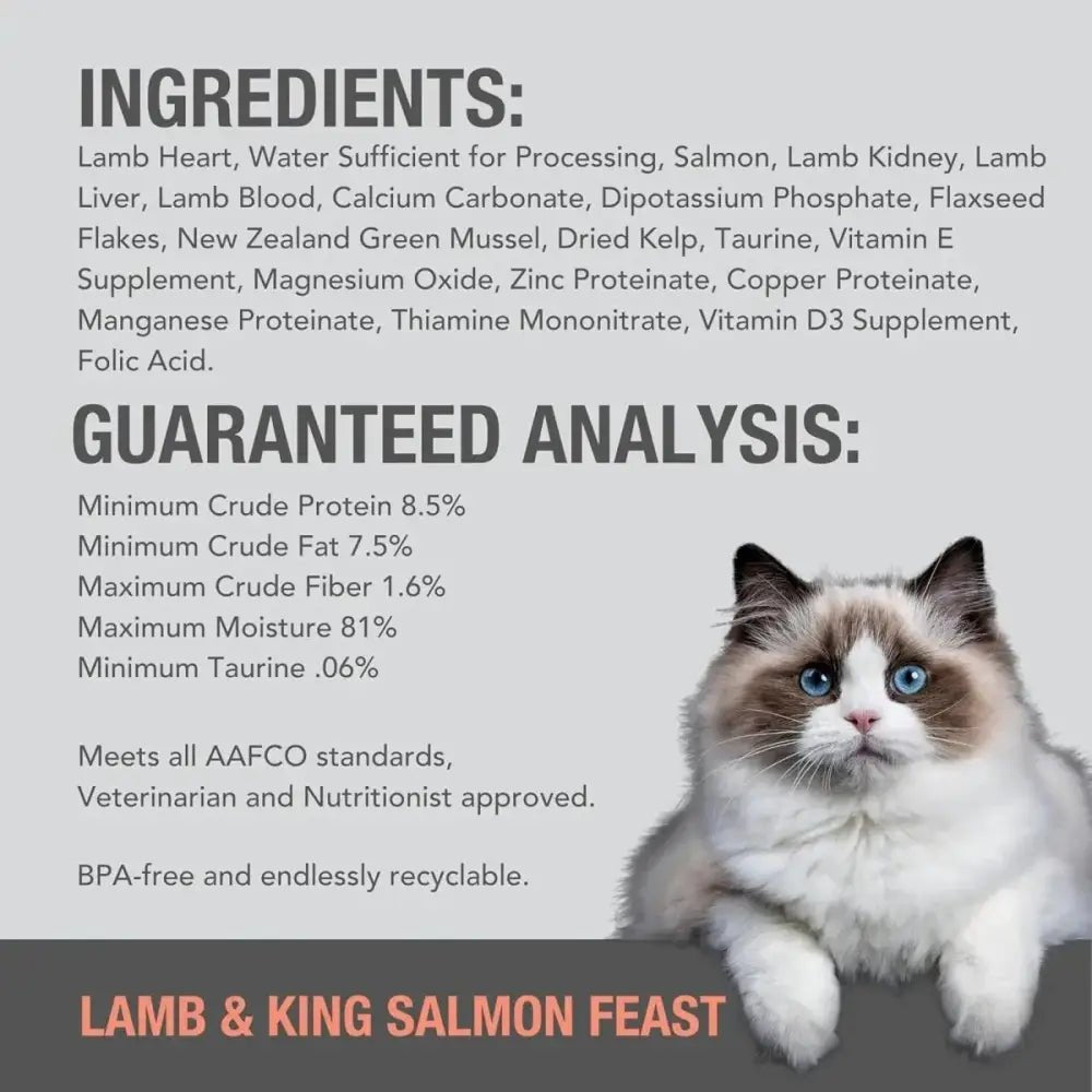 Feline Natural Lamb & King Salmon Feast Grain - Free Canned Cat Food - Talis Us