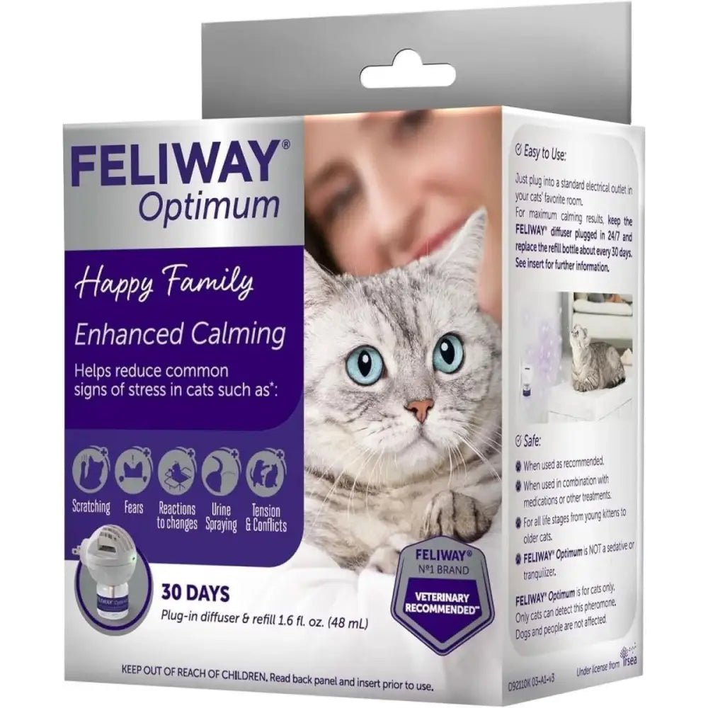 Feliway Optimum Cat Enhanced Calming Pheromone Diffuser 30 Day Starter Kit 48 mL - Talis Us