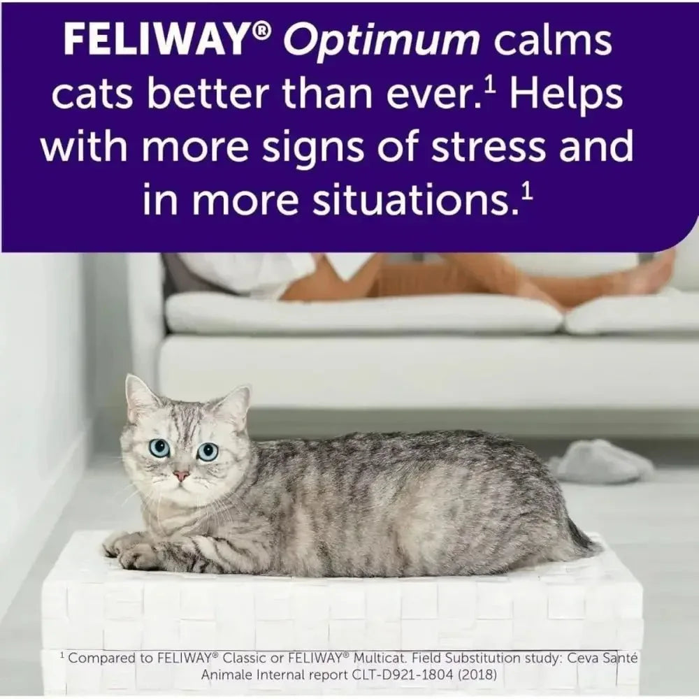 Feliway Optimum Cat Enhanced Calming Pheromone Diffuser 30 Day Starter Kit 48 mL - Talis Us
