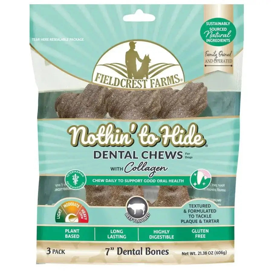 Fieldcrest Farms Nothin' to Hide Beef Flavor Dental Bone Collagen Dog Chew - Talis Us