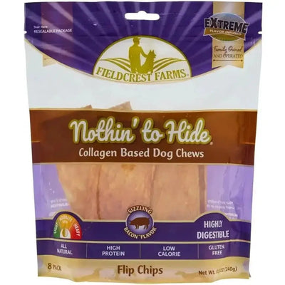 Fieldcrest Farms Nothin To Hide Flip Chips Bacon Dog Treats 8pk - Talis Us