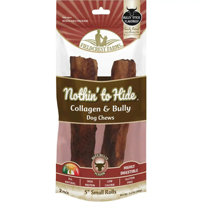 Fieldcrest Farms Nothin' to Hide Collagen & Bully Dog Chews with highly digestible dog chews for dogs