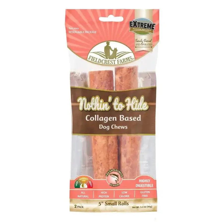 Fieldcrest Farms Nothin' to Hide Salmon Flavor Collagen Roll Dog Chew - Talis Us