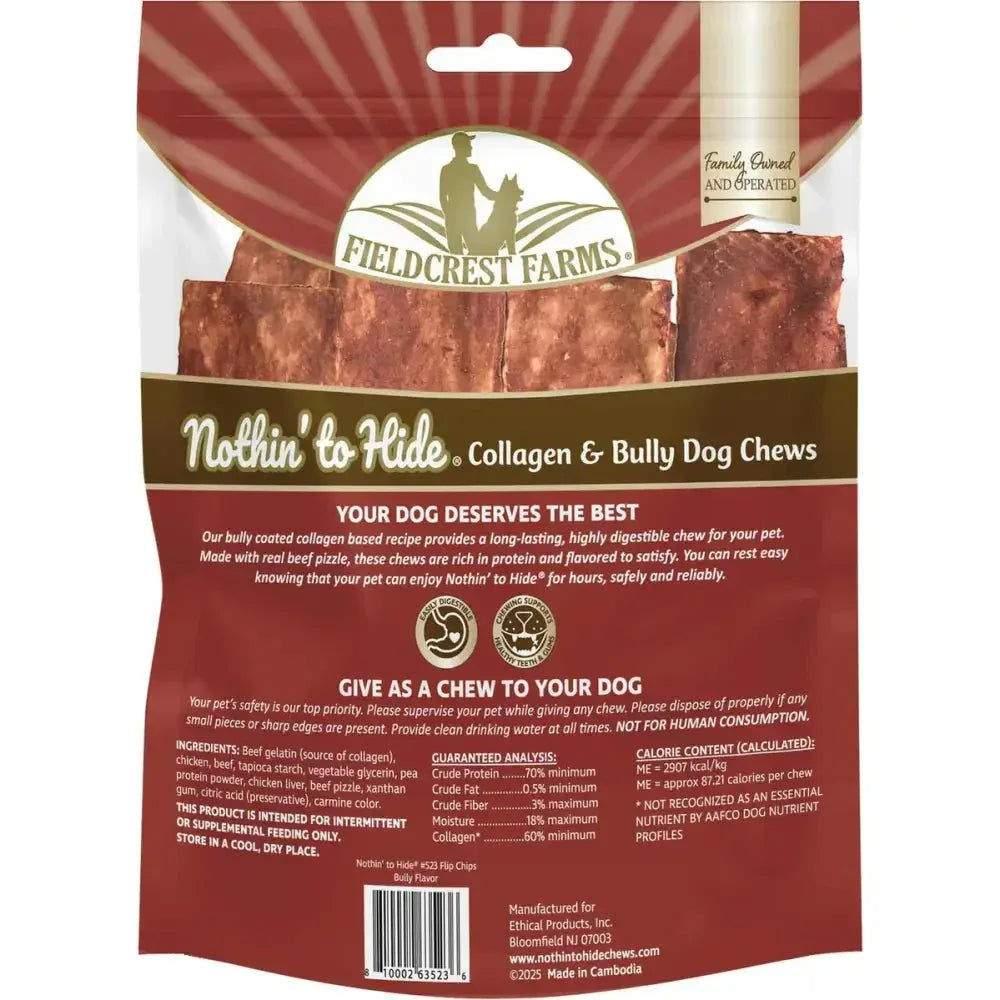 Fieldcrest Farms Nothin' to Hide Flip Chip Bully Dog Treats 8 pk - Talis Us