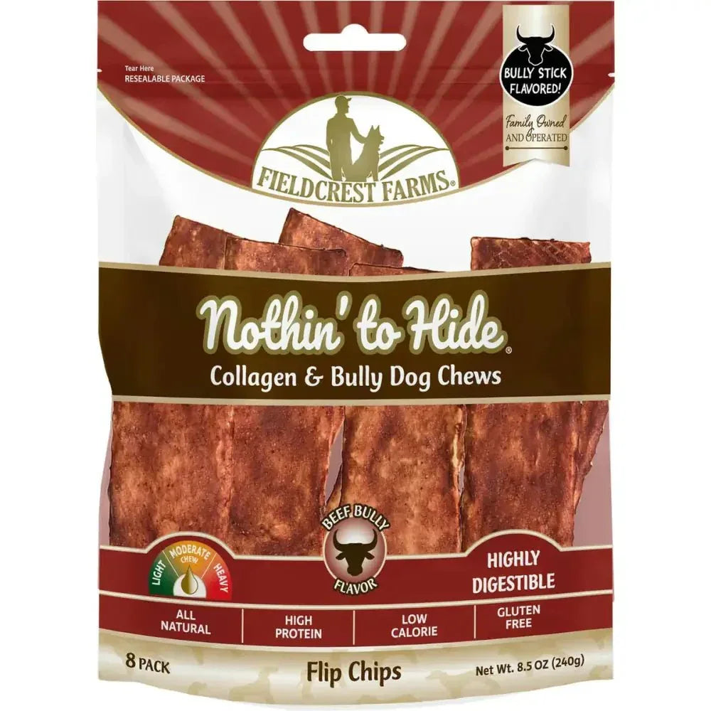 Fieldcrest Farms Nothin' to Hide Flip Chip Bully Dog Treats 8 pk - Talis Us