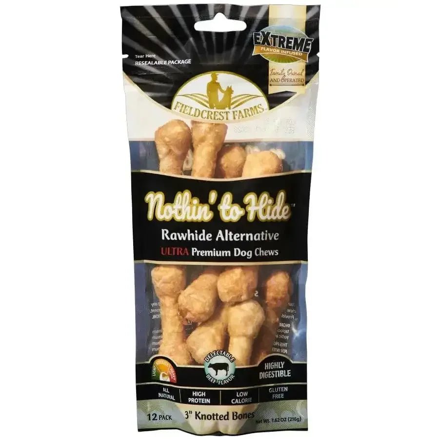 Fieldcrest Farms Nothin' To Hide Ultra Knotted Bone Dog Treat Beef - Talis Us