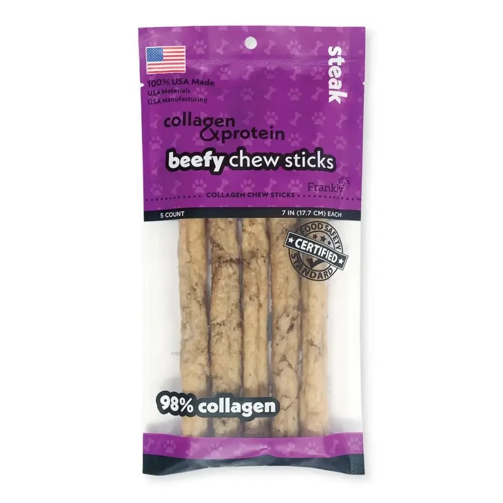 Frankly Pet Collagen Mega Beefy Chew Steak Sticks Dog Treat - Talis Us