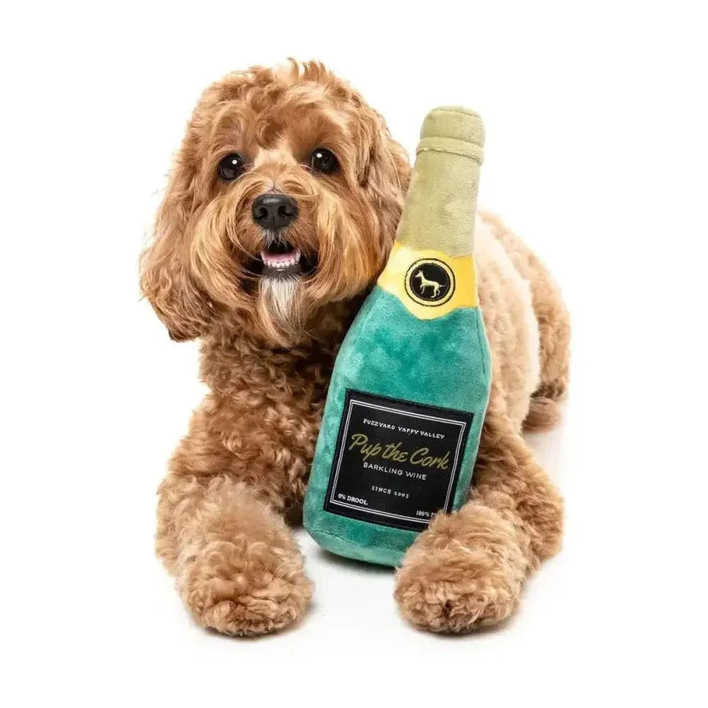 FuzzYard Pup The Cork Sparkling Wine Plush Dog Toy - Talis Us
