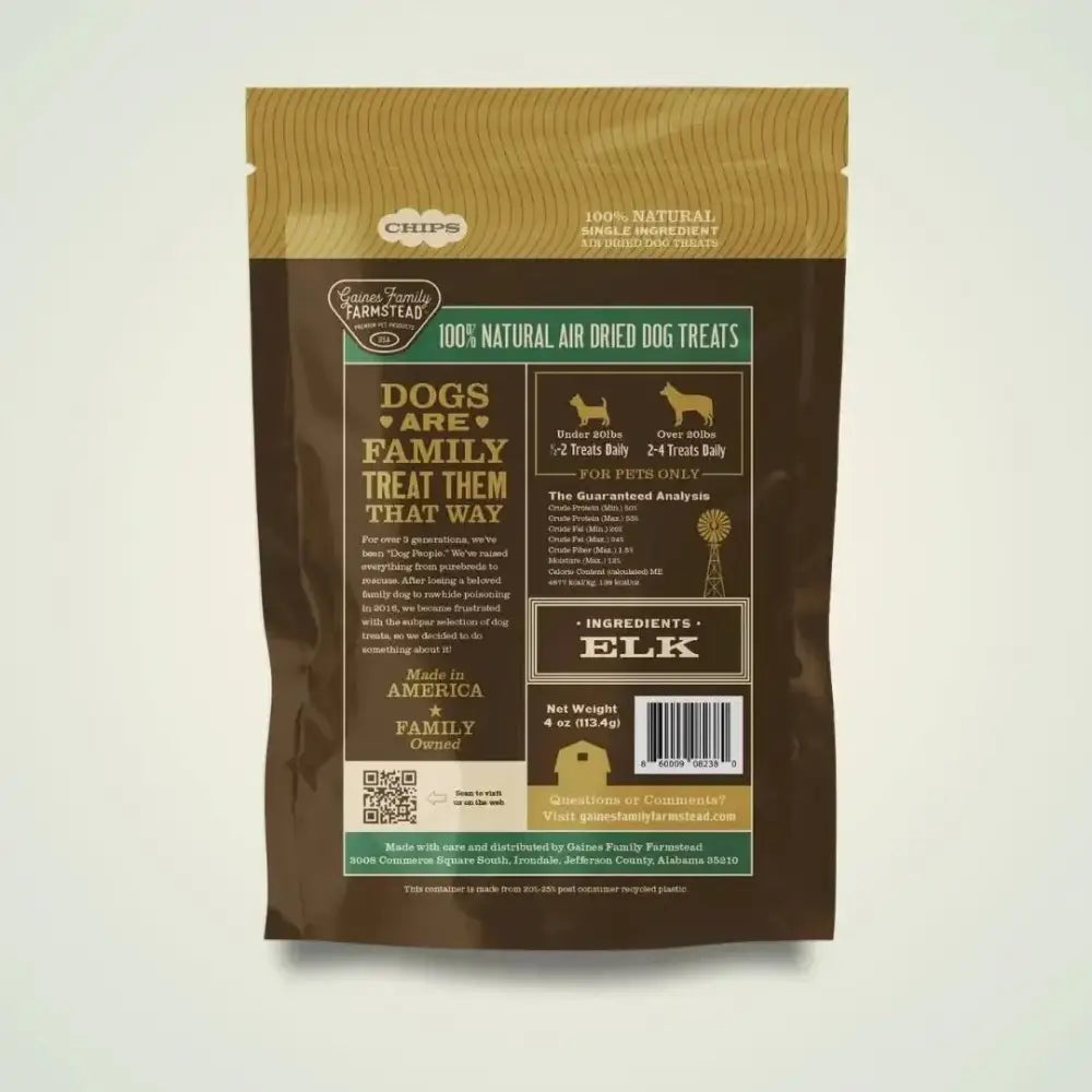 Gaines Family Farmstead Elk Chips Soft & Chewy Dog Treats 4oz - Talis Us