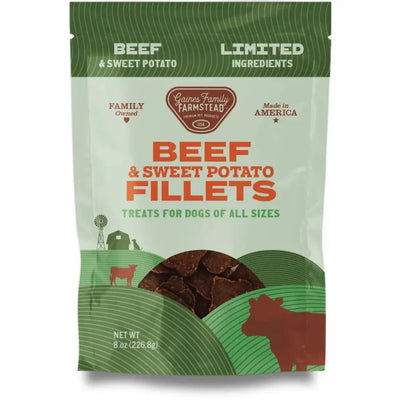Gaines Family Farmstead Sweet Potato & Beef Fillets Grain - Free Dog Treats 8oz - Talis Us