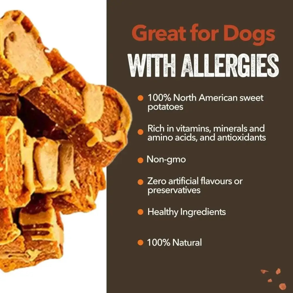 Gaines Family Farmstead Sweet Potato Peanut Butter Coated Bones Dog Treats - Talis Us