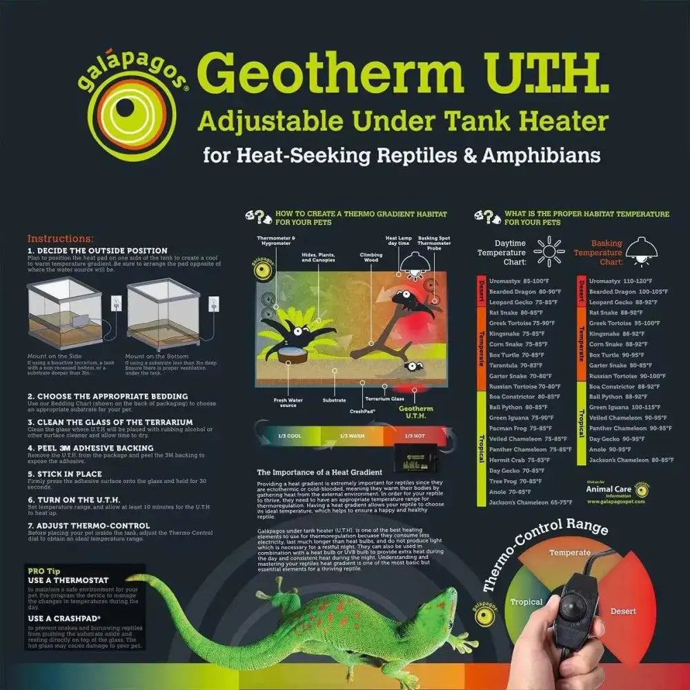 Galápagos Geotherm Adjustable Under Tank Heater - Talis Us