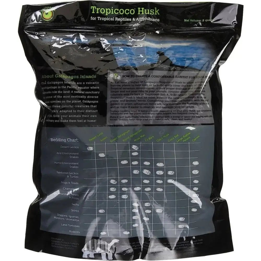 Galapagos Tropicoco Natural Coconut Husk Bedding Substrate 8 qt - Talis Us