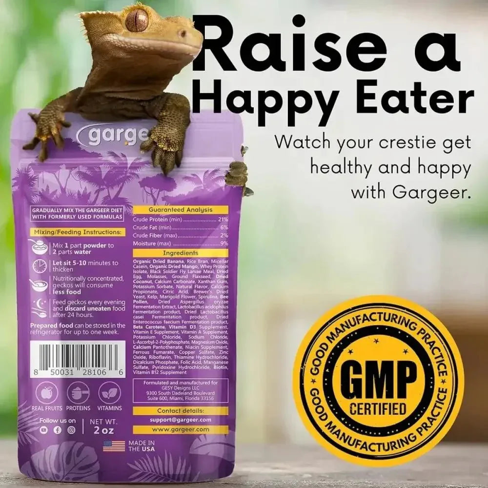 Gargeer Complete Tropical & Insects Protein Diet Crested Gecko Food - Talis Us