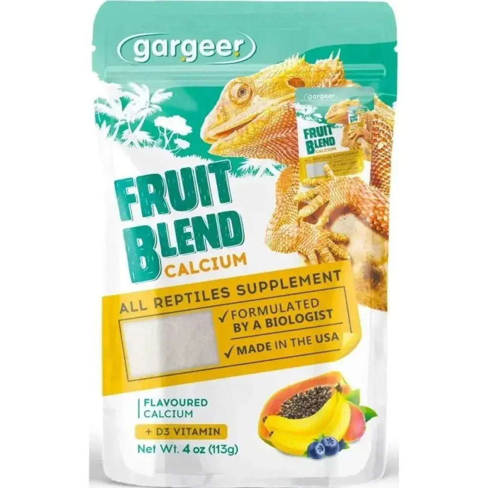Gargeer Fruit Blend Calcium Powder with Vitamin D3 Reptile & Amphibian Supplement 4oz - Talis Us