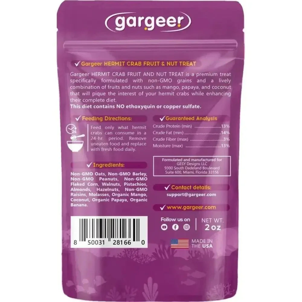Gargeer Fruit & Nuts Hermit Crab Treats 2oz - Talis Us