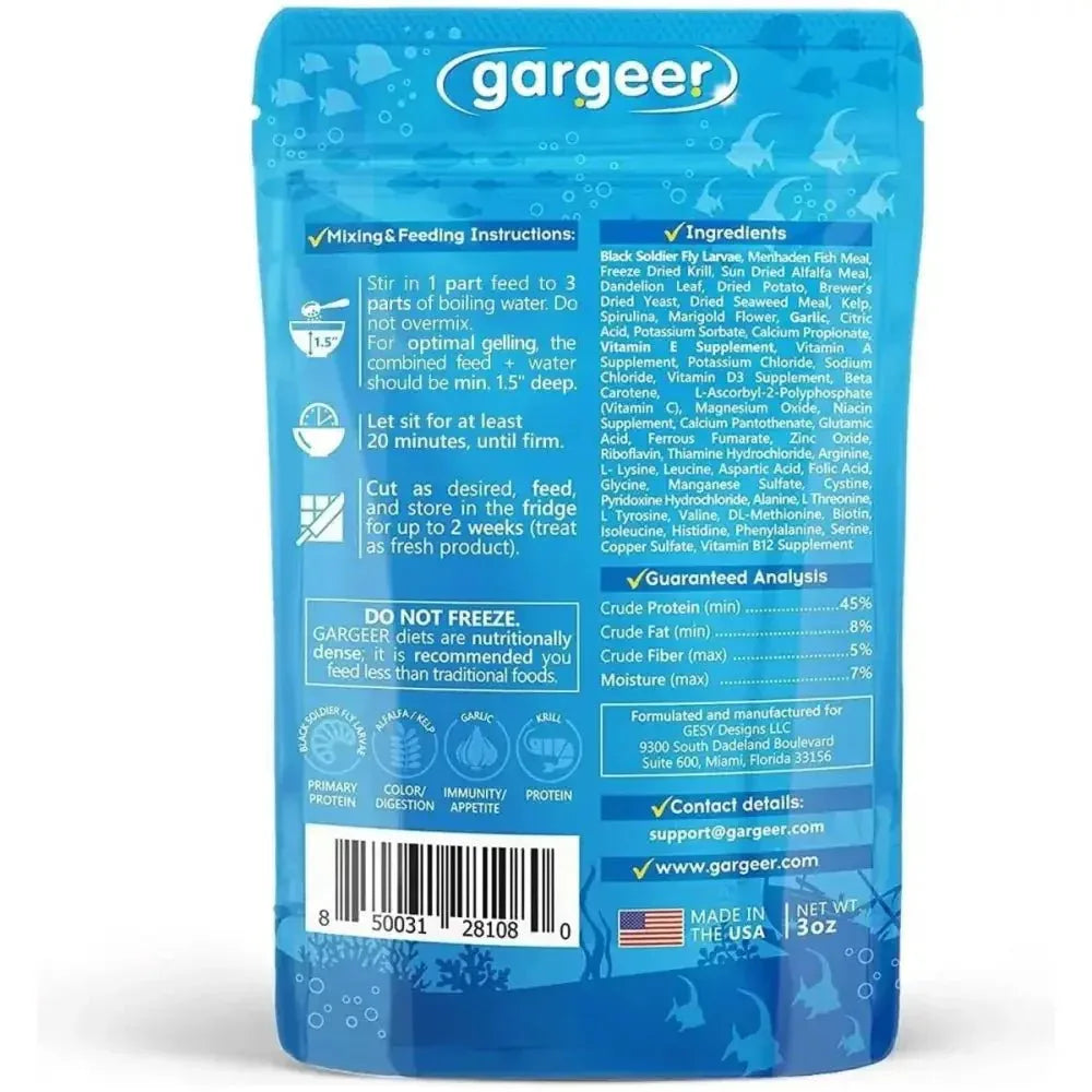 Gargeer Marine Gel Diet Complete Saltwater Omnivore Fish Food - Talis Us