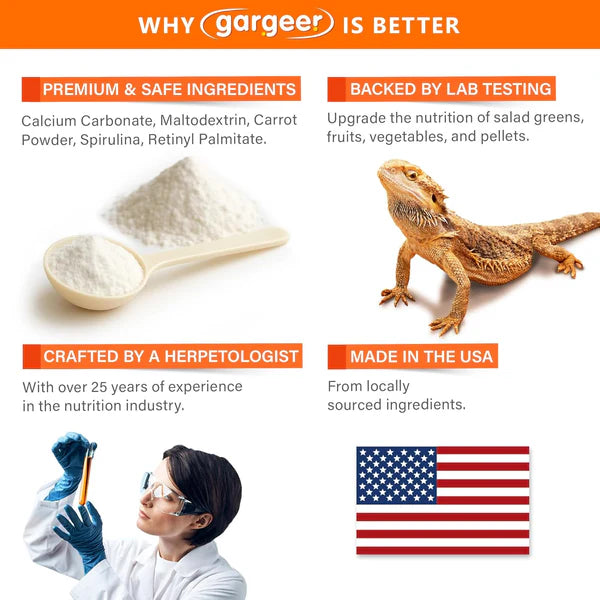 Gargeer Vitamin A Supplement for Reptiles with premium ingredients for optimal reptile health