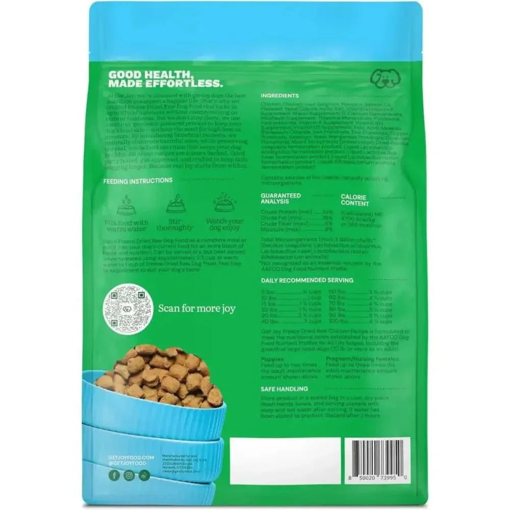 Get Joy Chicken Recipe Human - Grade All Life Stages Freeze - Dried Raw Dog Food - Talis Us