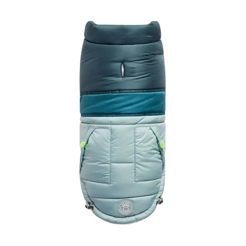 GF Pet Retro Puffer Light Blue Dog Jacket w/ Warm Sherpa - Talis Us