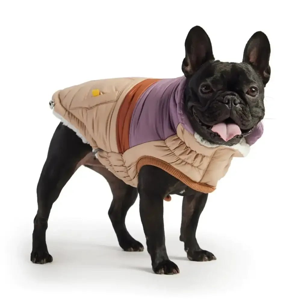 GF Pet Retro Puffer Sand Dog Puffer Jacket w/ Warm Sherpa - Talis Us