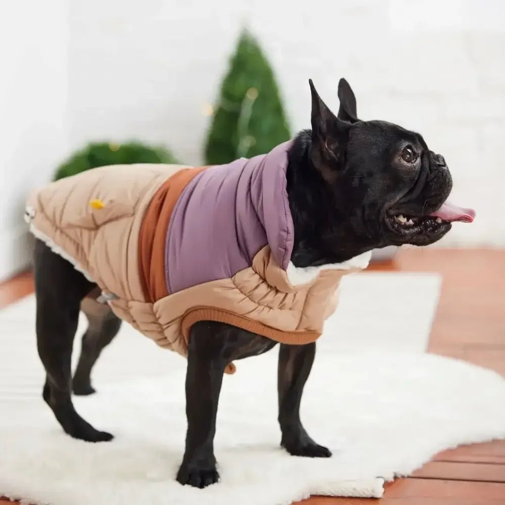 GF Pet Retro Puffer Sand Dog Puffer Jacket w/ Warm Sherpa - Talis Us