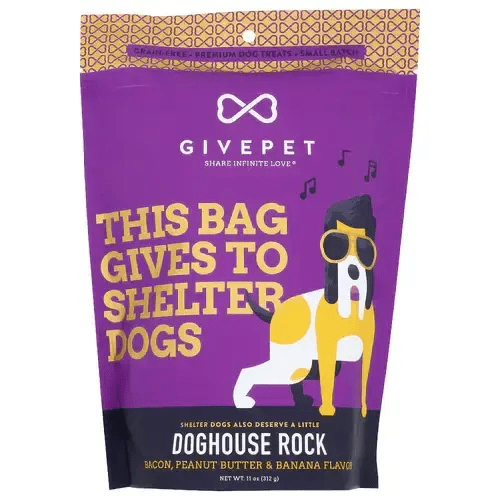 GivePet Doghouse Rock Dog Treats - Bacon & Peanut Butter - Talis Us