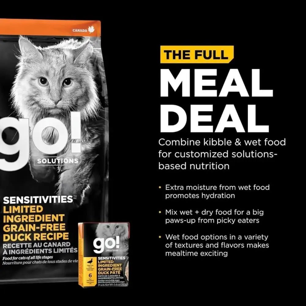 Go! Solutions Sensitivities Limited Ingredient Grain - Free Duck Pate Cat Food 24ea/6.4 oz - Talis Us