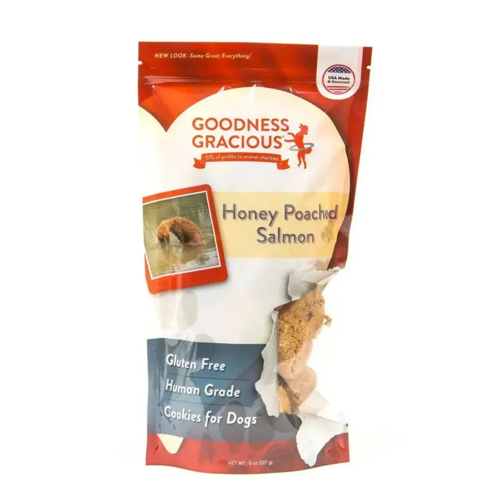 Goodness Gracious Honey Poached Salmon Dog Cookies 8oz - Talis Us
