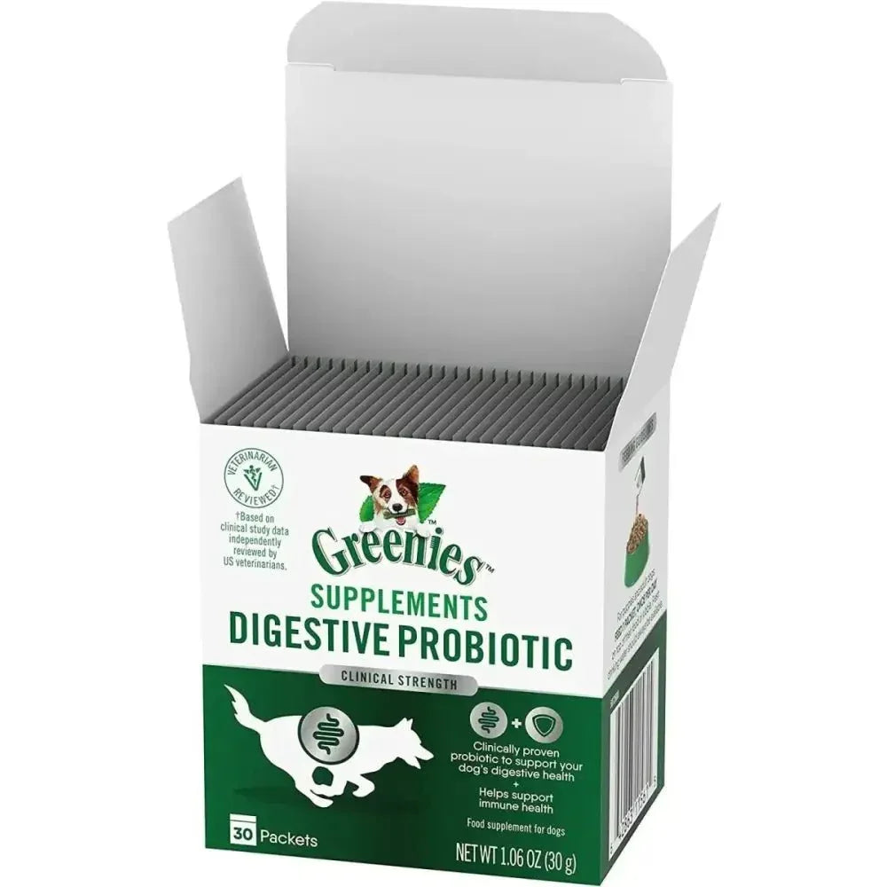 Greenies Digestive Probiotic Clinical Strength Dog Supplement 30 pk - Talis Us