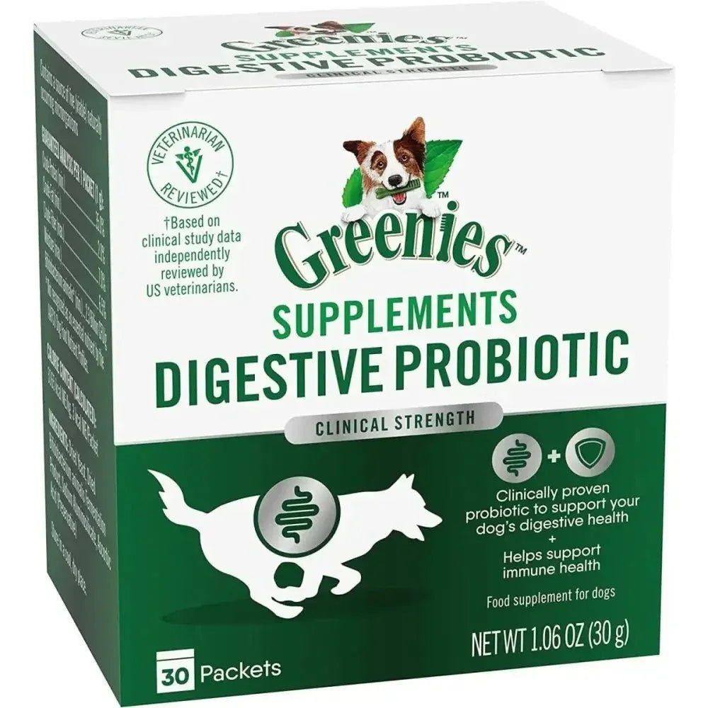 Greenies Digestive Probiotic Clinical Strength Dog Supplement 30 pk - Talis Us