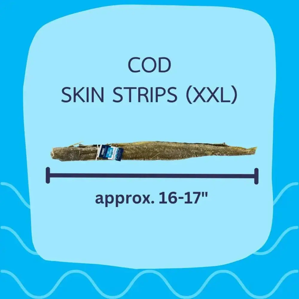 Gunni's All - Natural Cod Skin Strips Long– Grain - Free Dog Treats 25 Count - Talis Us
