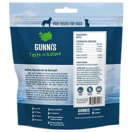 Gunni's Taste of Iceland Omega Rich Wolffish Skin Chips Dog Treats - Talis Us