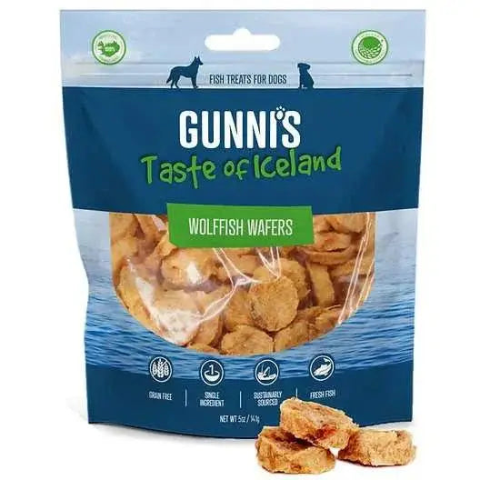 Gunni's Taste of Iceland Omega Rich Wolffish Wafers Dog Treats 5.0oz - Talis Us