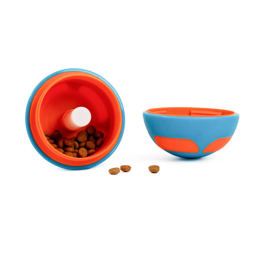 GURU Slow Feeder Dog Toys in blue and orange designed for interactive feeding for dogs