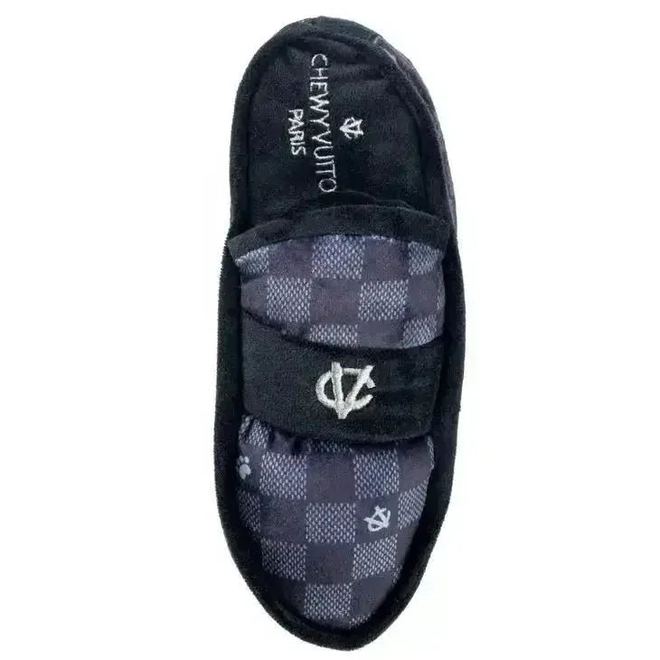 Haute Diggity Dog Black Checker Chewy Vuiton Loafer Squeaker Dog Toy - Talis Us