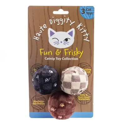 Haute Diggity Dog Kitty Vuiton Balls Organic Catnip Toys - Talis Us