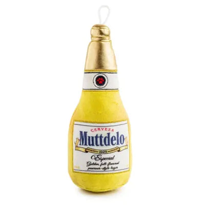 Haute Diggity Dog Muttdelo Beer Bottle Dog Toy for fun playtime and fetch activities