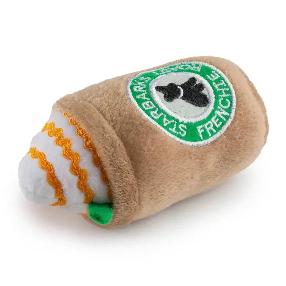 Haute Diggity Dog Starbarks w/Straw Brown Frappawcino Plush Dog Toys - Talis Us