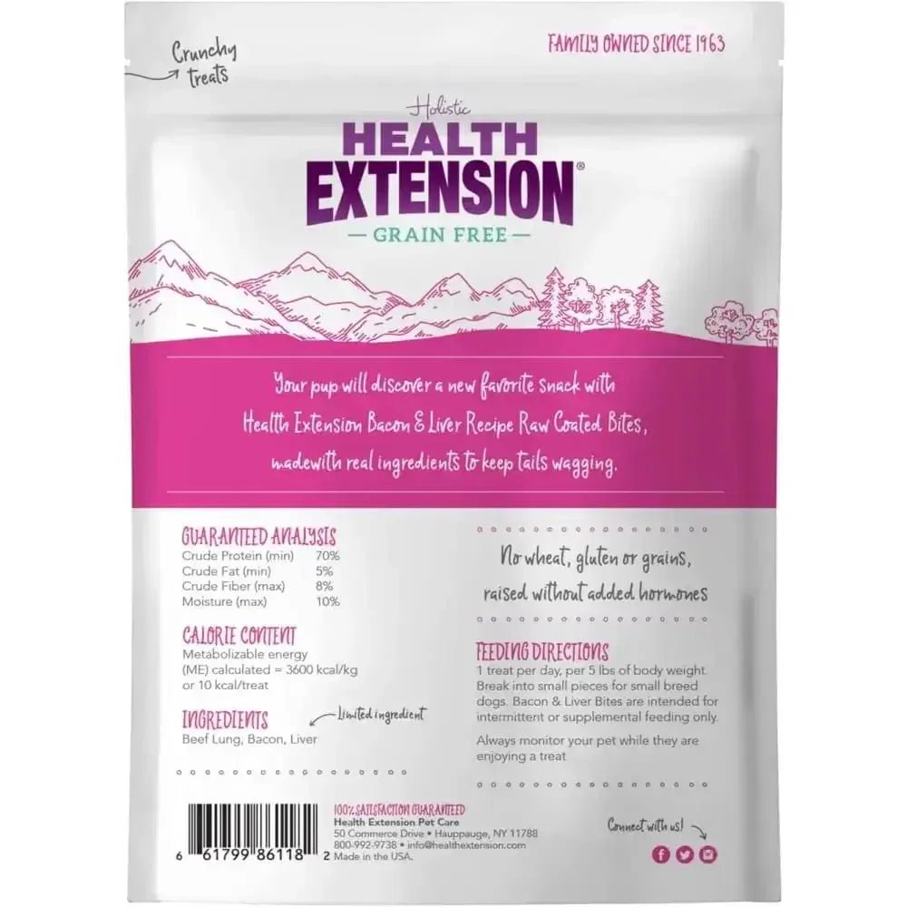 Health Extension Bully Puffs Bacon Dog Treats 5 oz - Talis Us