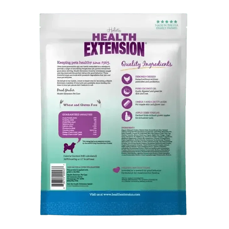 Health Extension Crunchy Dog Treats with Chicken 1 lb - Talis Us